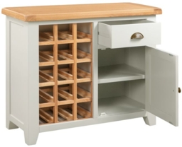 Lundy Grey and Oak Small Sideboard Wine Rack - thumbnail 2