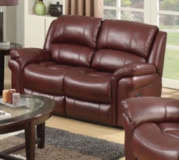 Farnham Burgundy Leather 2 Seater Recliner Sofa - thumbnail 2