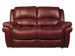 Farnham Burgundy Leather 2 Seater Recliner Sofa - thumbnail 1