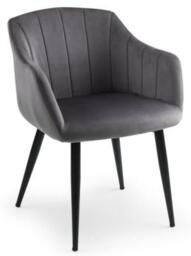 2 x Hobart Grey Fabric Dining Armchair