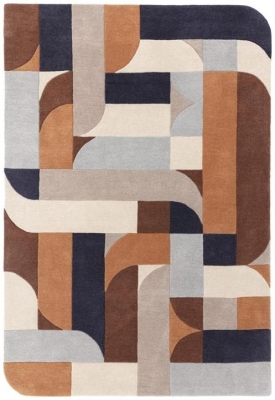 Asiatic Contemporary Design Matrix Klotski 87 Terracotta Rug - Sizes Available