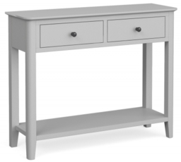 Stowe Silver Grey Console Table, 2 Drawers for Narrow Hallway