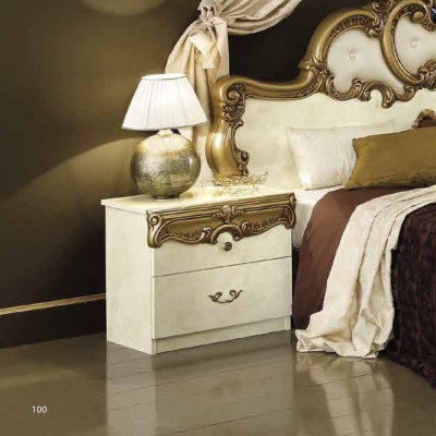 Camel Barocco Ivory and Gold Italian 2 Drawer Bedside Cabinet - image 1