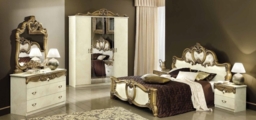 Camel Barocco Ivory and Gold Italian 2 Drawer Bedside Cabinet - thumbnail 3