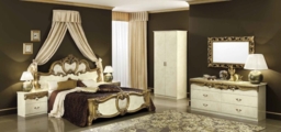 Camel Barocco Ivory and Gold Italian 2 Drawer Bedside Cabinet - thumbnail 2
