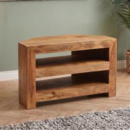 Dakota TV Unit - Corner - 100cm - Light Mango Wood - thumbnail 1