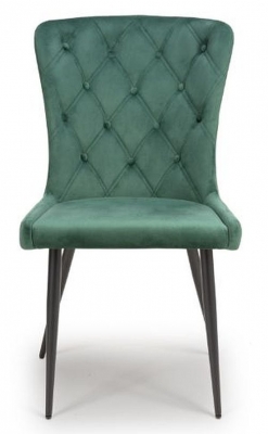 2 x Merlin Green Fabric Dining Chair - image 1
