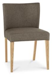 Bentley Designs Turin Light Oak Low Back Black Gold Fabric Dining Chair (Sold in Pairs) - thumbnail 1