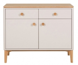 Vida Living Marlow Cashmere Oak Small Sideboard, 81cm with 2 Door 2 Drawer