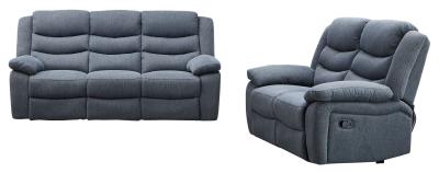 Sorrento Dark Grey Fabric 3+2 Seater Recliner Sofa Set
