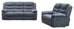 Sorrento Dark Grey Fabric 3+2 Seater Recliner Sofa Set - thumbnail 1