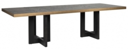 Cambon Dark Oak and Brass 12 Seater Dining Table