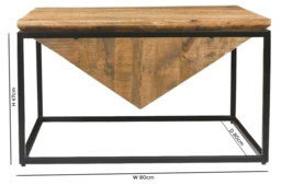 Industrial Coffee Table - Diamond - Mango Wood - thumbnail 3
