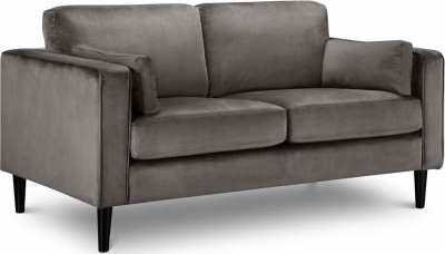 Hayward Grey Velvet Fabric 2 Seater Sofa - image 1