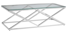 Kelley Glass Top and Silver Inverted Prism Base Coffee Table - thumbnail 2