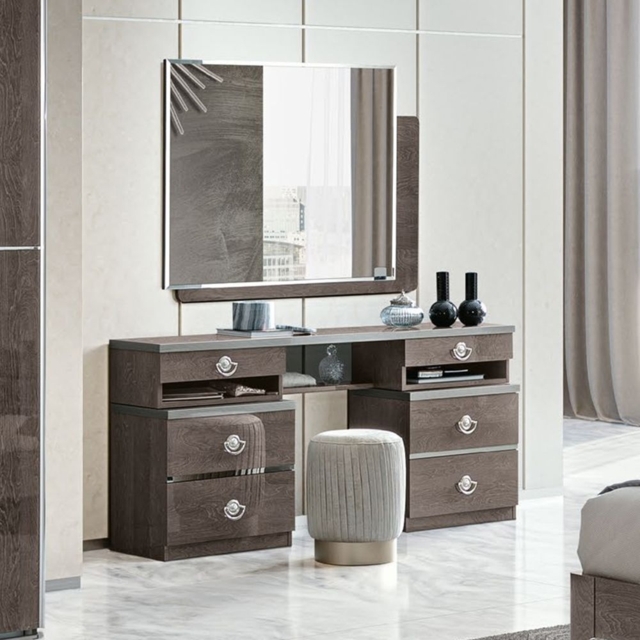 grey double pedestal dressing table Julian Bowen Maine Dove Grey Double Pedestal Wooden Dressing Table