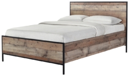 Hoxton Industrial Rustic Oak Effect 4ft 6in Double Bed - thumbnail 2