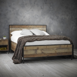 Hoxton Industrial Rustic Oak Effect 4ft 6in Double Bed - thumbnail 4