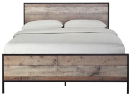 Hoxton Industrial Rustic Oak Effect 4ft 6in Double Bed - thumbnail 1