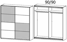 Rauch Subito Sonoma Oak and Metallic Grey 2 Door Sliding Wardrobe - 181cm - thumbnail 2