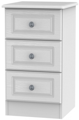 Pembroke White 3 Drawer Bedside Cabinet - image 1