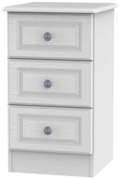 Pembroke White 3 Drawer Bedside Cabinet - thumbnail 1