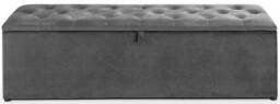 Ravello Dark Grey Velvet Fabric Blanket Box