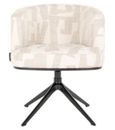 Cheyenne Beige Fabric Graffic Swivel Dining Chair with Black Legs - thumbnail 1