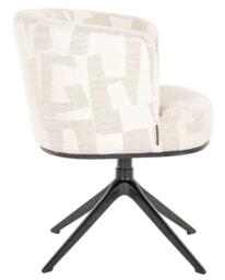 Cheyenne Beige Fabric Graffic Swivel Dining Chair with Black Legs - thumbnail 4