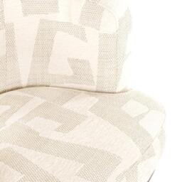 Cheyenne Beige Fabric Graffic Swivel Dining Chair with Black Legs - thumbnail 2