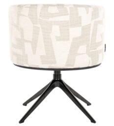 Cheyenne Beige Fabric Graffic Swivel Dining Chair with Black Legs - thumbnail 5