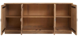 Salem Black and Mango Wood 4 Door Extra Large Sideboard - 200cm - thumbnail 2