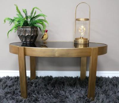 Dutch Black Glass and Metal Side / Coffee Table - image 1