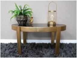 Dutch Black Glass and Metal Side / Coffee Table - thumbnail 3