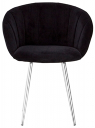 Vogue  Black Velvet Fabric Dining Chair