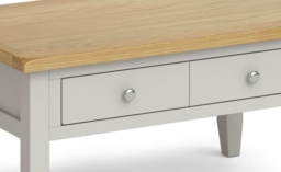 Guilford Country Grey and Oak Coffee Table, Storage with 2 Drawers - thumbnail 2