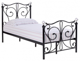 Florence Single Black Metal Bed - thumbnail 1