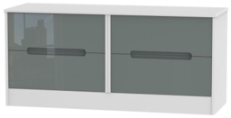 Monaco Grey Gloss and White Bed Box