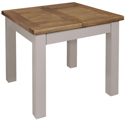 Regatta Grey Painted Pine Dining Table, Seats 4 to 6 Diners, 90cm to 130cm Extending Square Top - image 1