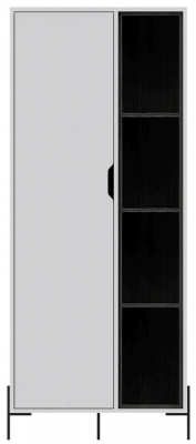 Dallas White and Grey Oak Effect Display Cabinet - image 1