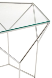 Ivey Glass Top and Chrome Pentagonal Coffee Table - thumbnail 2
