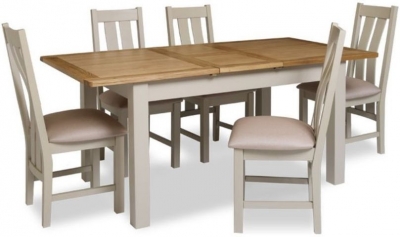 Portland Stone Painted 4-6 Seater Extending Dining Set - image 1