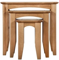 Lowell Natural Oak Nest of Tables, Set of 3 - thumbnail 1