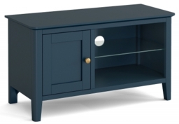 Harrogate Blue Small TV Unit, 90cm with Storage for Television Upto 32in Plasma