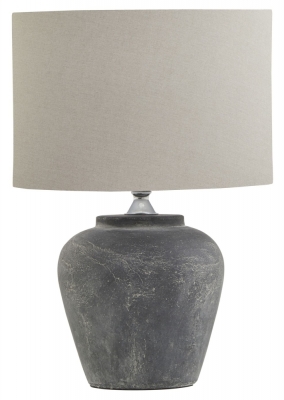 Hill Interiors Amalfi Grey Table Lamp with Linen Shade - image 1