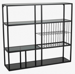 NORDAL Rur Black Glass Wall Shelf