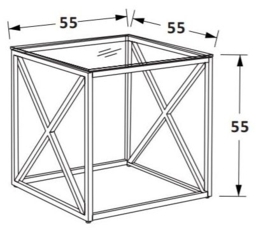 Luisa Glass and Chrome Square Side Table - thumbnail 2