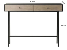 Carbury Industrial 2 Drawer 110cm Console Table - thumbnail 5