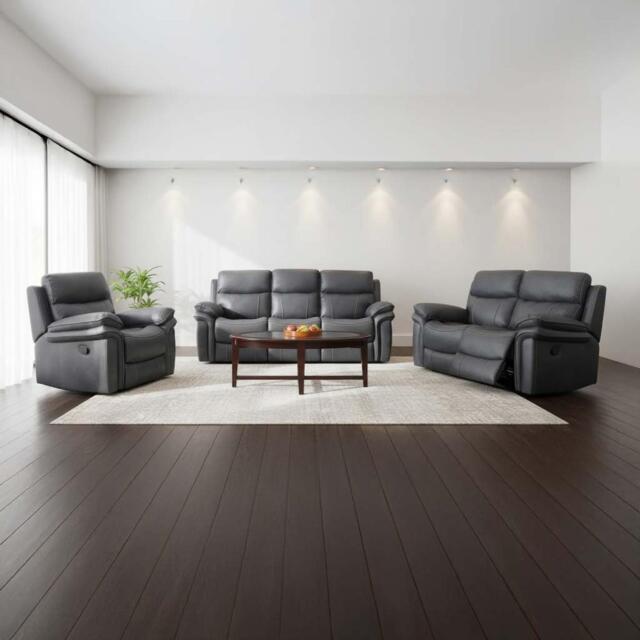 Richmond Recliner Sofa Suite - Charcoal Grey Fabric