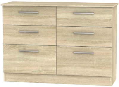 Contrast 6 Drawer Midi Chest - Bardolino